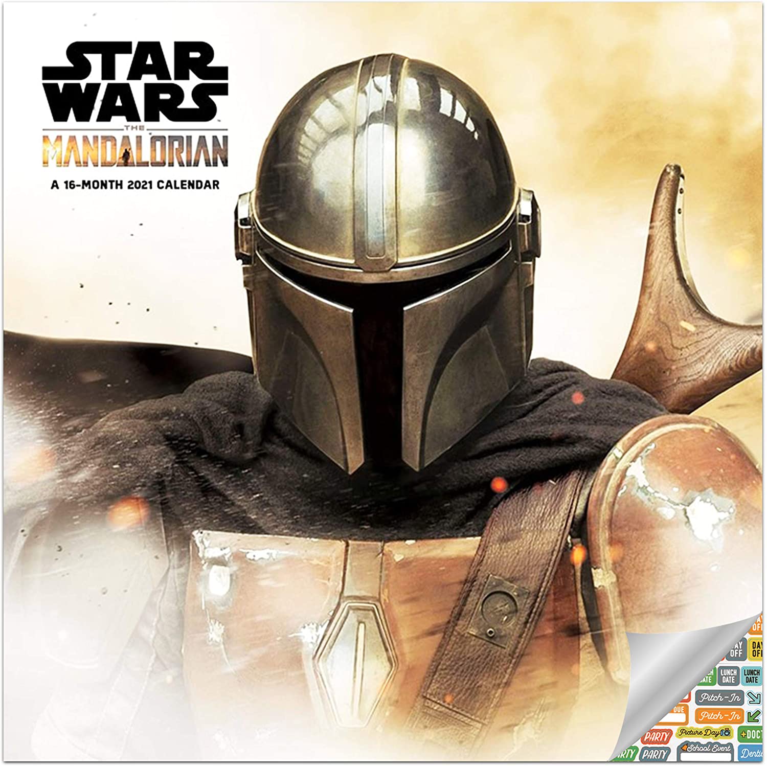 Star Wars Mandalorian Wall Calendar 2021 Set Deluxe with Over 100