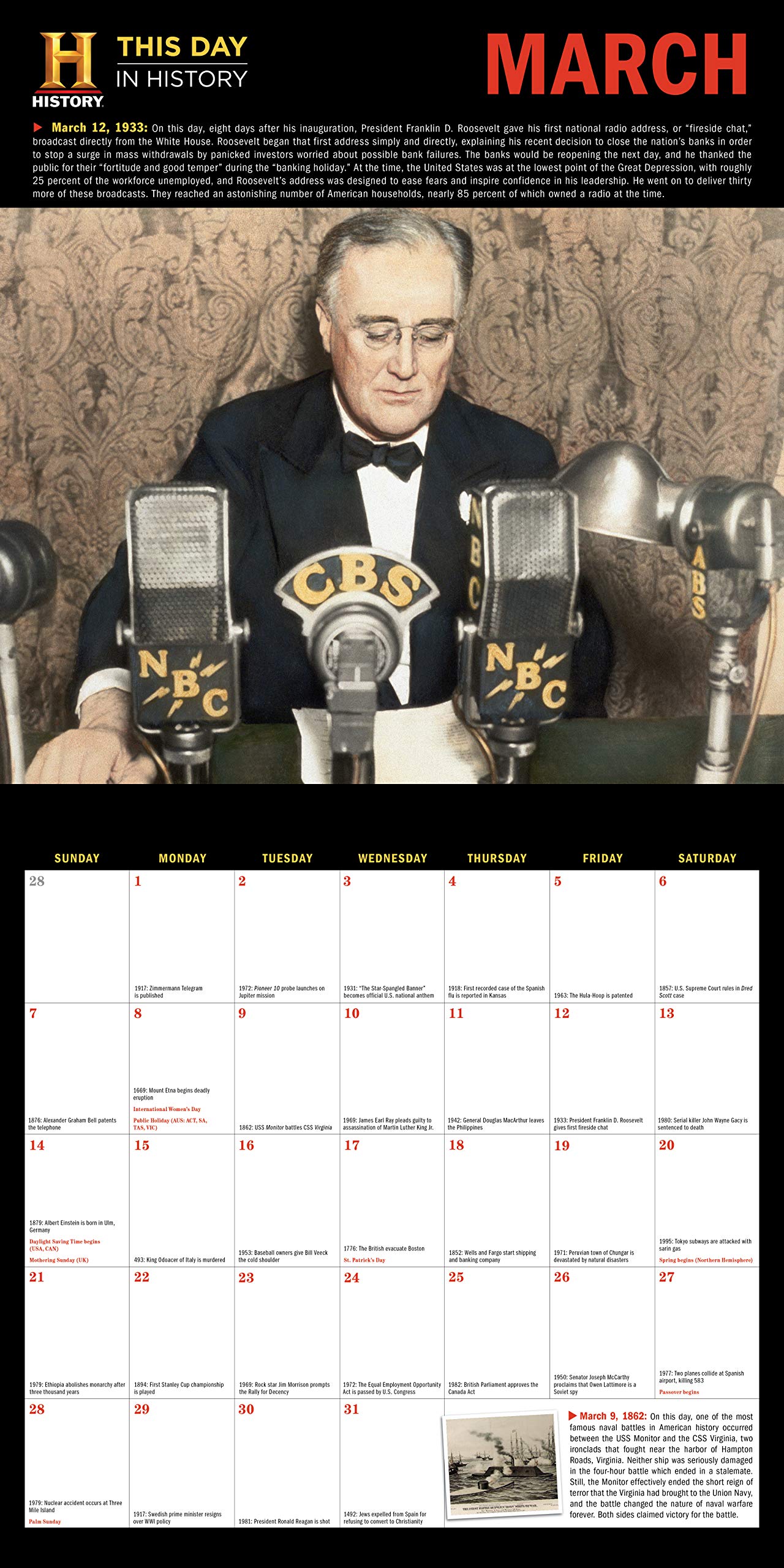 History Channel This Day in History Wall Calendar: 365 Remarkable